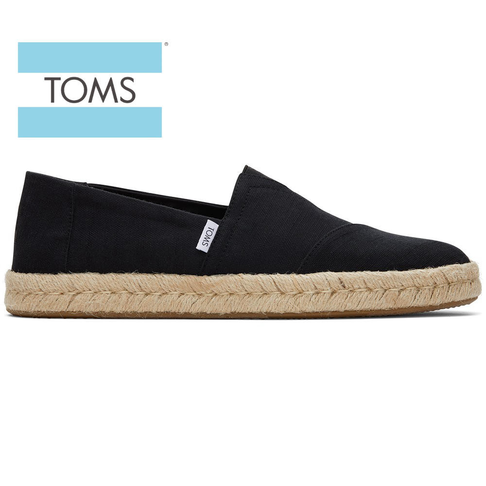 TOMS Men's Alpargata Rope 2.0 Recycled Cotton Slubby Woven - Black ...