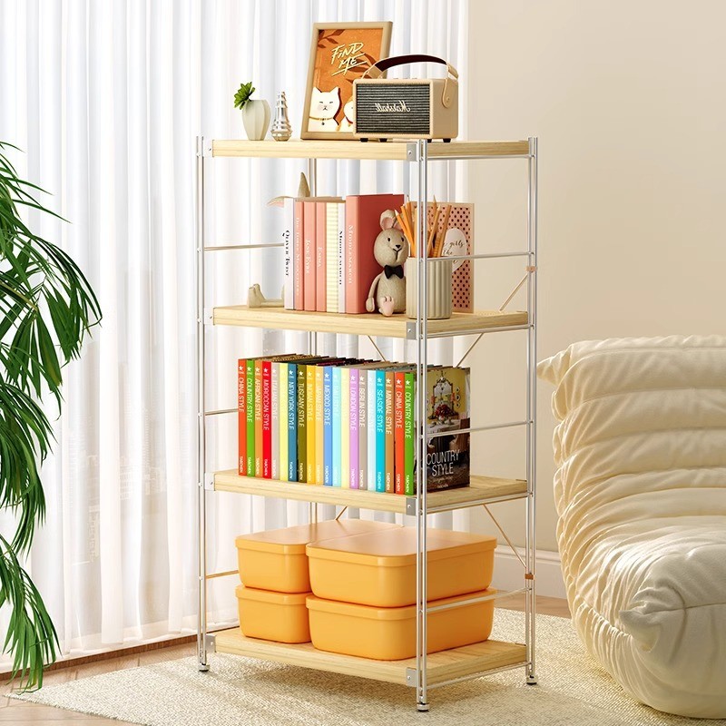 JY-8/Home Living Room Storage Rack Solid Steel Wooden Bookshelf Picture ...