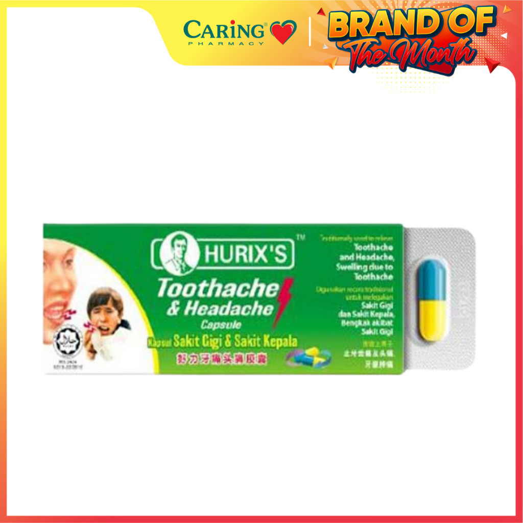 HURIX'S TOOTHACHE & HEADACHE CAPSULE 6S | Shopee Malaysia