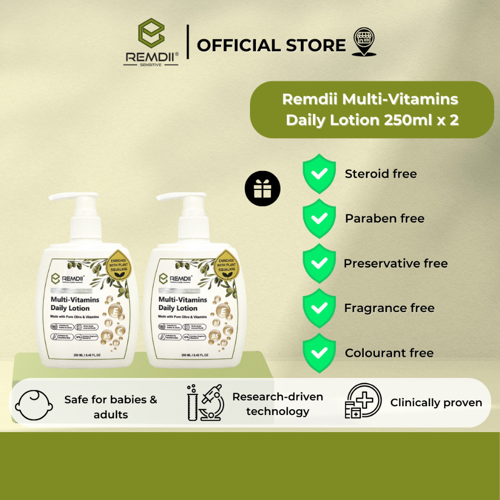 REMDII Daily Lotion Bundle 250ml x2 | Losyen Badan Vit E C B3 B5 ...
