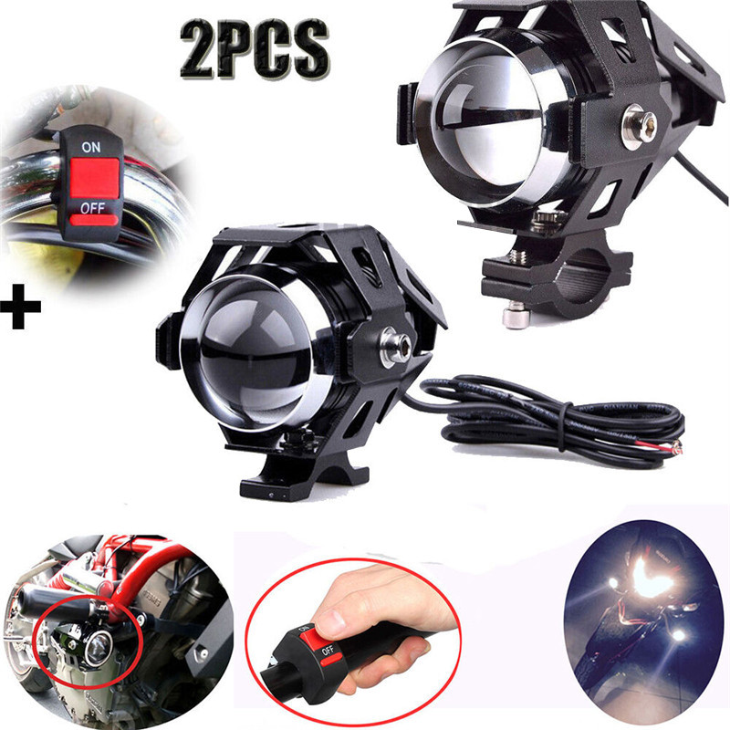 Motorcycle Headlight U7 U5 12V LED Headlamp Additional Spotlights Front