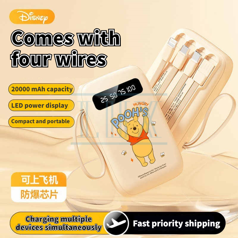 Disney Power Bank 20000mah Large Capacity Comes With Cable Cartoon