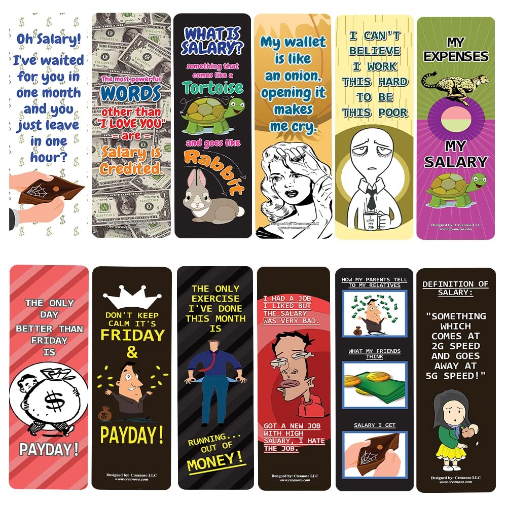 Creanoso Funny Salary Quotes Bookmarks (12-Pack) – Daily Inspirational ...