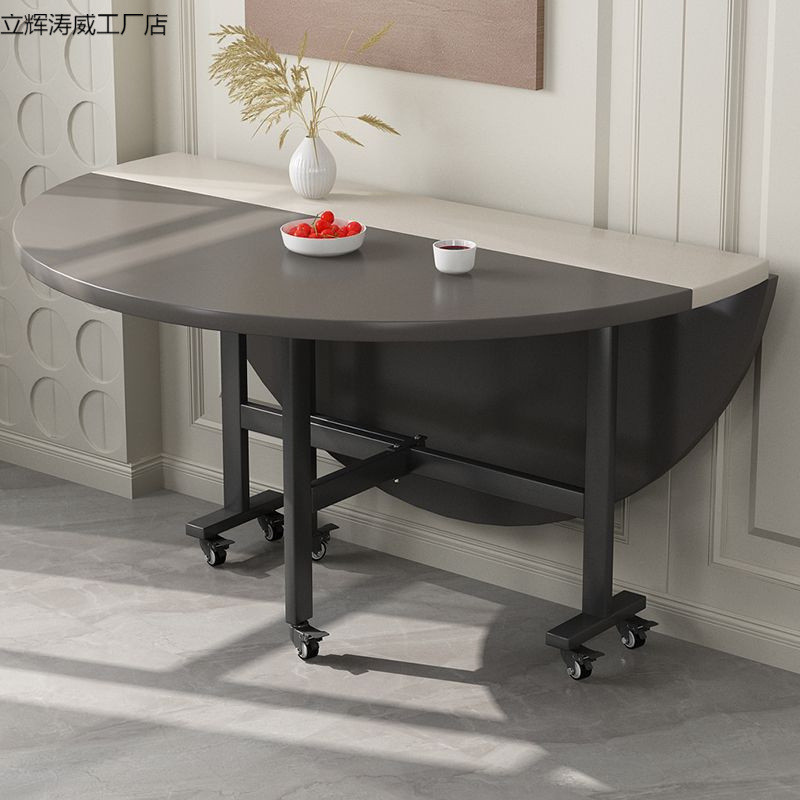 J-H/Folding round Table Dining Table Home10Foldable Table for Small ...