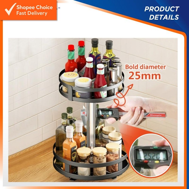 TTF Rack™ Premium Quality Rotating Spice Rack | 360° Kitchen Organizer ...