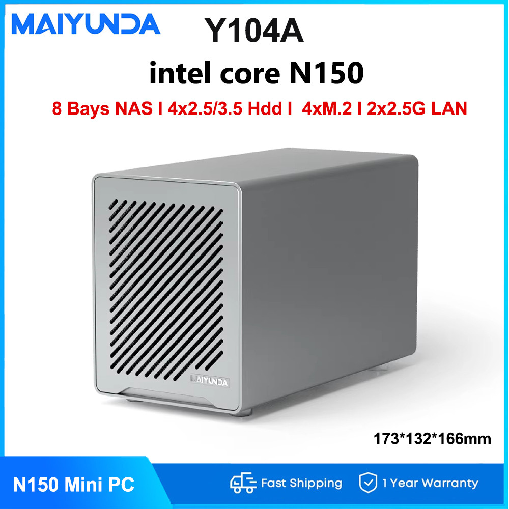 MAIYUNDA Intel N150 NAS Mini PC DDR5 5600Mhz 32GB 1TB NVMe SSD Dual 2 ...