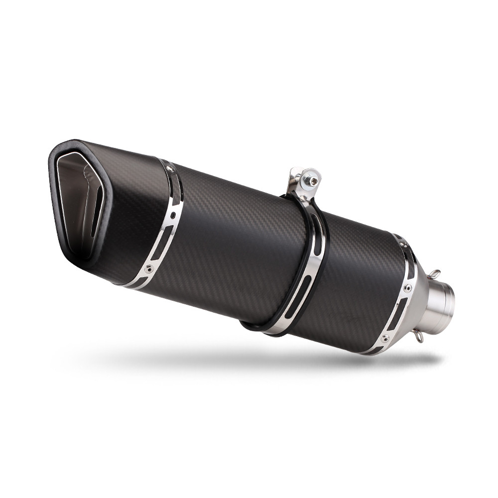 Riloer 51 Mm/2 Inch Motorcycle Exhaust Pipe For Diameter 38-55 Mm/1.50-2.17 Inches, Generally Suitable For Street/sports, Motorcycle, ATV, Scooter, Carbon Fibre