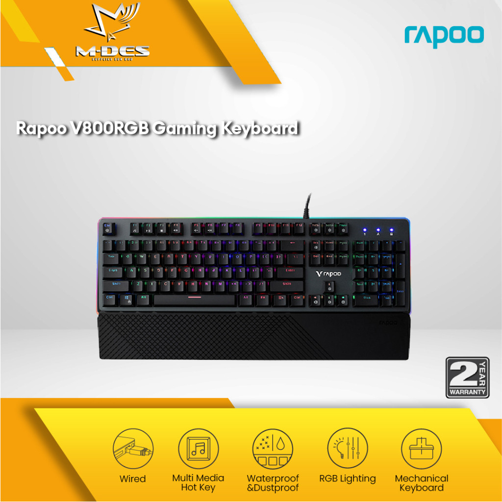 Rapoo V800RGB Backlit Mechanical Gaming Keyboard / Optical Responsive ...