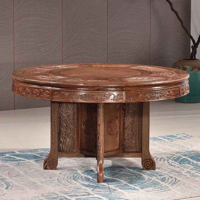 Q-8/7T Rosewood Dining Table and Chair Door Frame round Table ...
