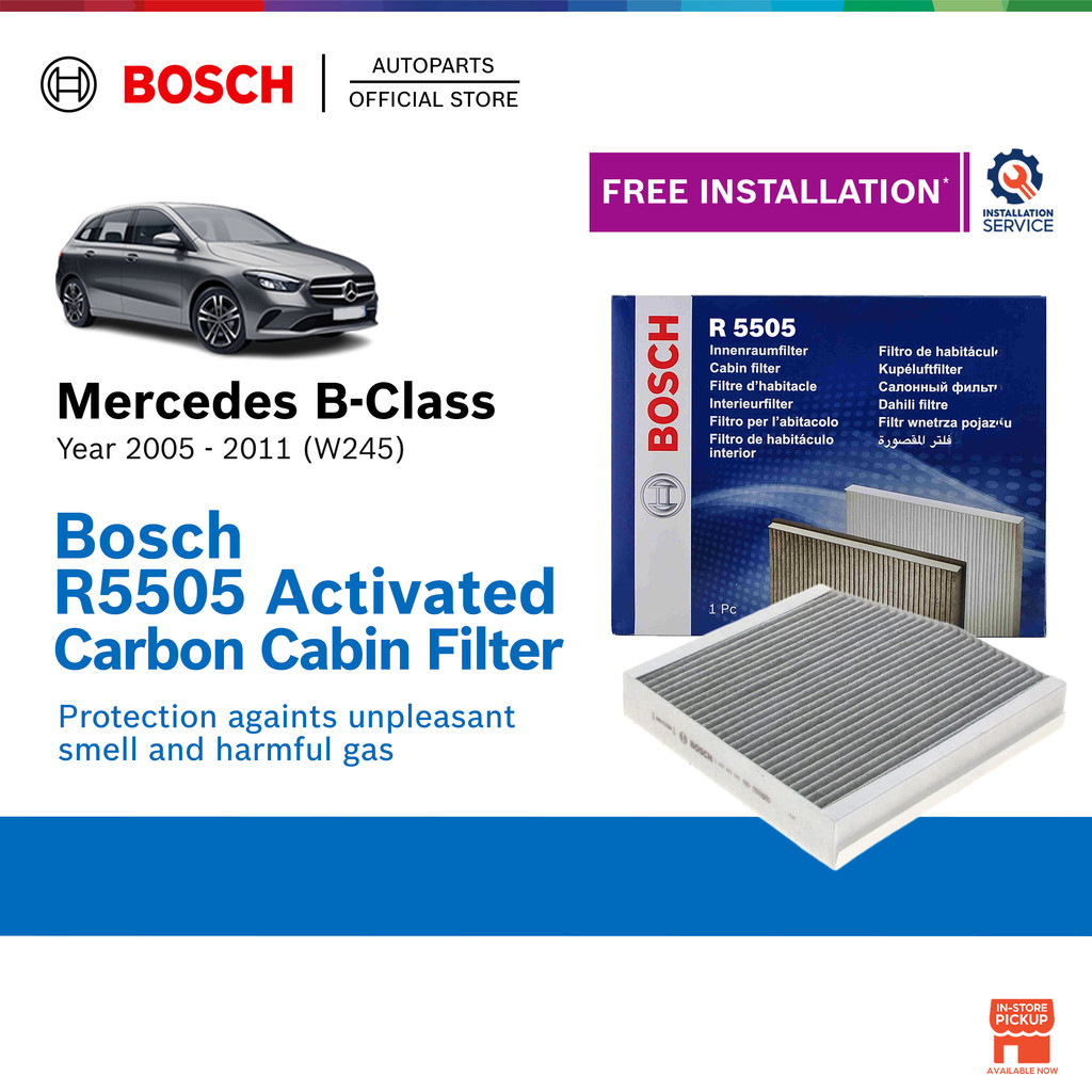 1 987 435 505 BOSCH R5505 Filtre d'habitacle Filtre à charbon actif