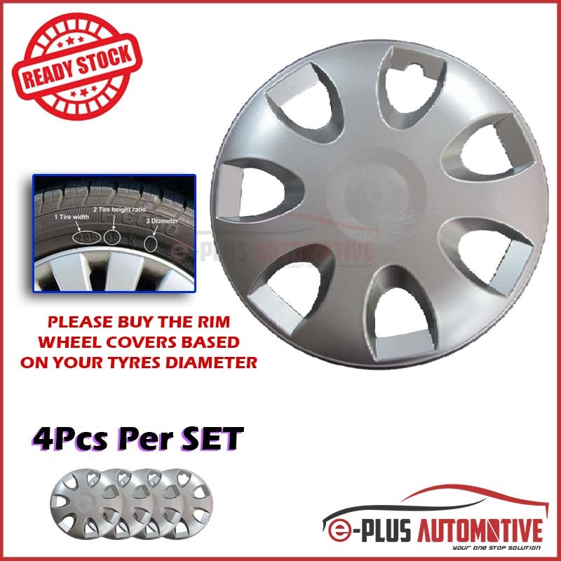 ABS Universal Wheel Cover Rim Center Hub Caps [13 Inch] Compatible With ...