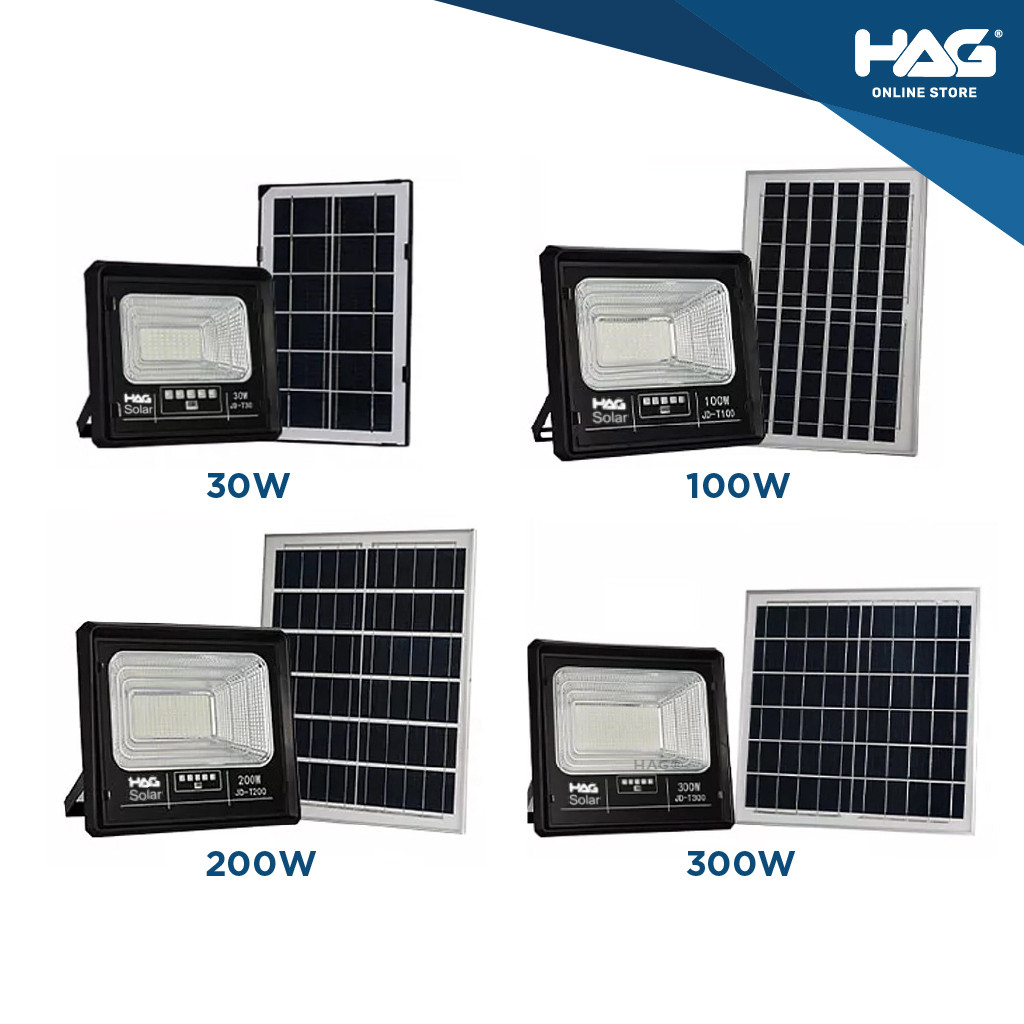 HAG® JD T-Series Solar Spotlight - 30W, 100W, 200W, 300W (Solar Charge ...