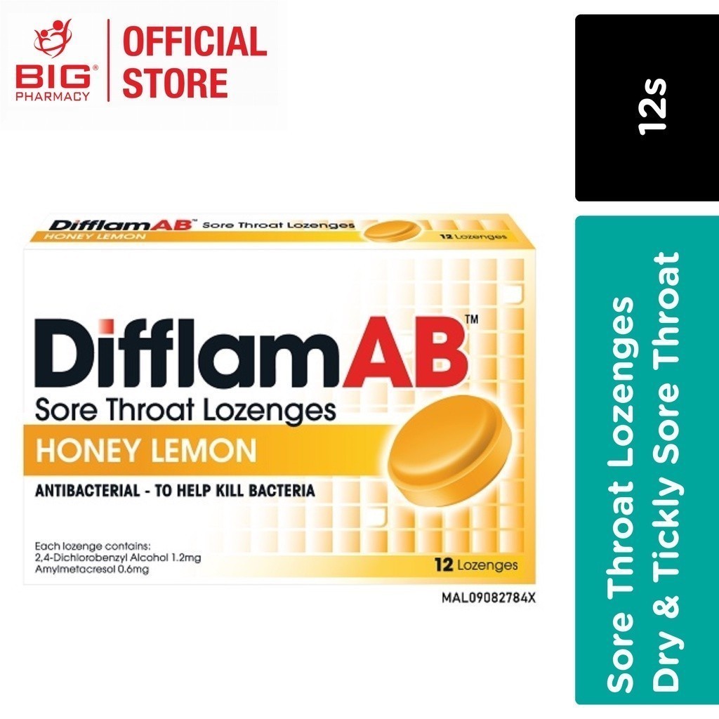 Difflam AB Sore Throat Lozenges Honey Lemon 12s | Shopee Malaysia