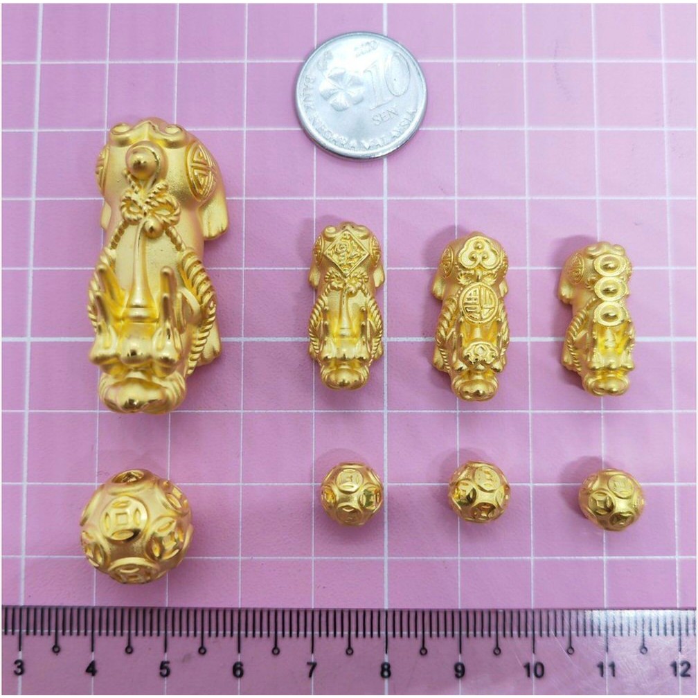 Emas999, Bead Hard Gold Pi Xiu And Ball Turn Bead 2.1 cm Pd 300368 P631 ...