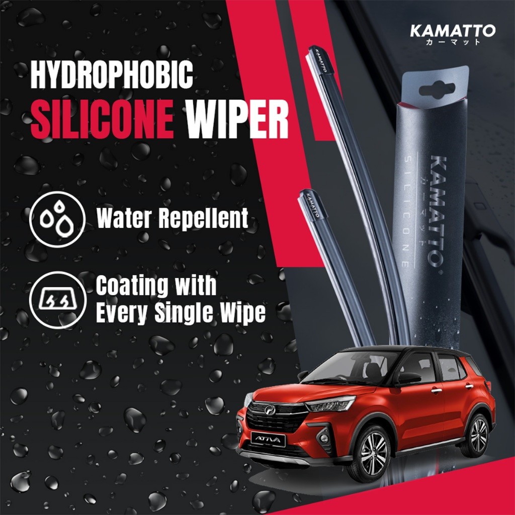Kamatto Wiper Perodua Ativa (2021-Present) Hydrophobic Silicone Water ...