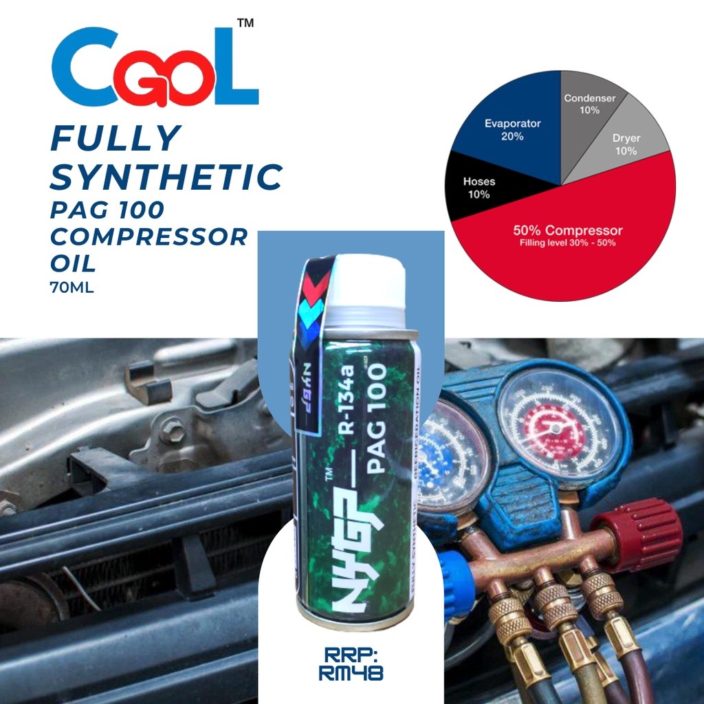 NyGp Fully Synthetic R134 PAG100 Same ND OIL-9 ND9 446963-2040 Car Air ...