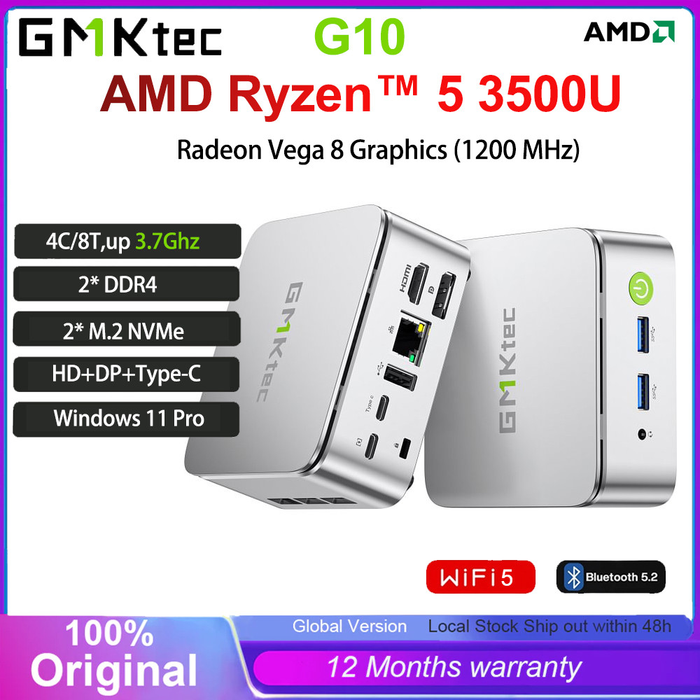 GMKtec G10 Mini PC Ryzen 5 3500U DDR4 SSD 2.5G LAN Triple 4K Display ...