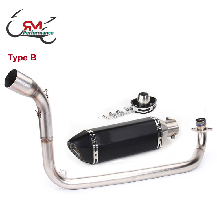 Motorcycle Exhaust Muffler Middle Link Pipe Mid-Pipe Connector Full ...