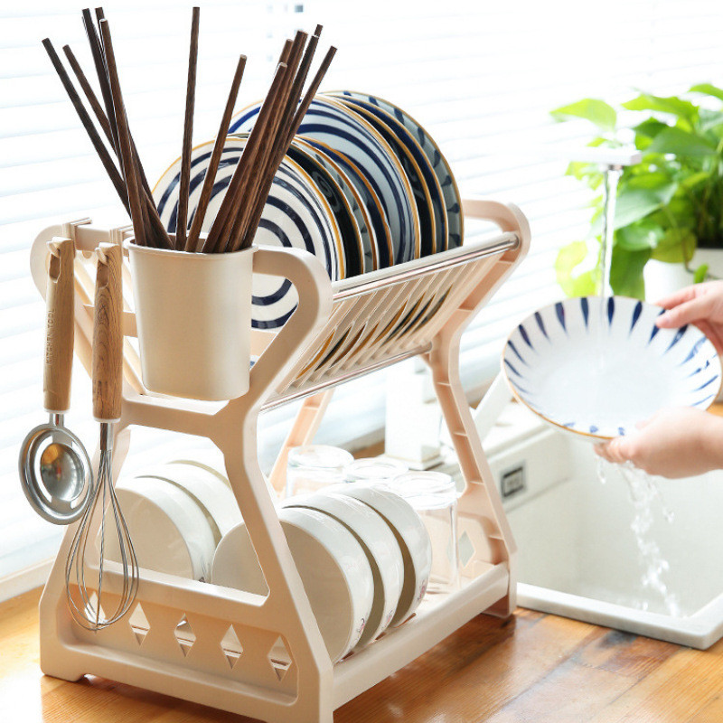 SJ-Kitchen Multi-Functional Storage Rack Stainless Steel Dish Rack ...