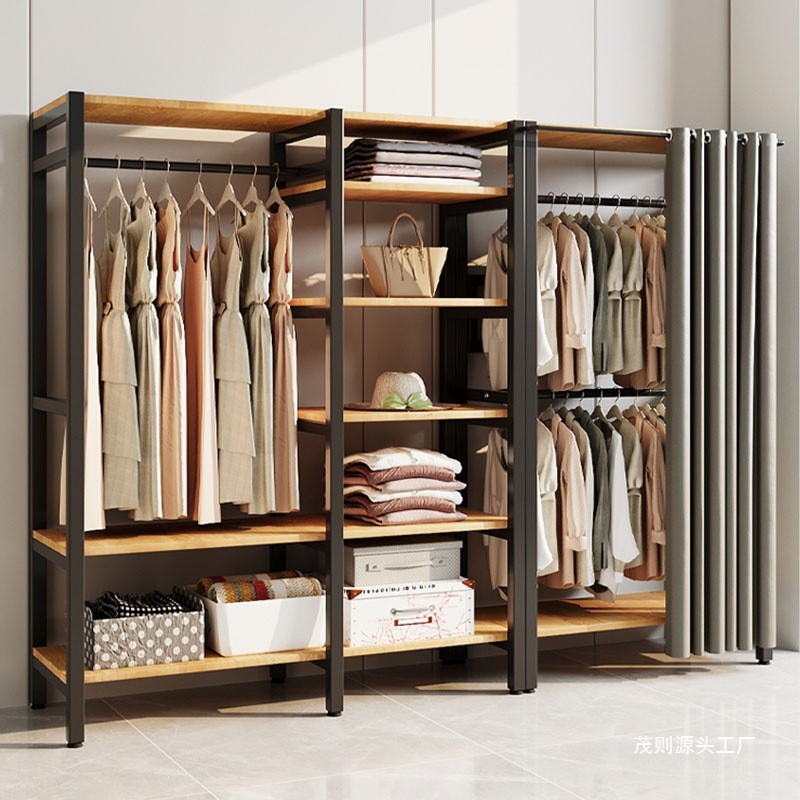 M/Clothes Rack Floor Bedroom Coat Rack Storage Rack Walk-in Cloakroom ...