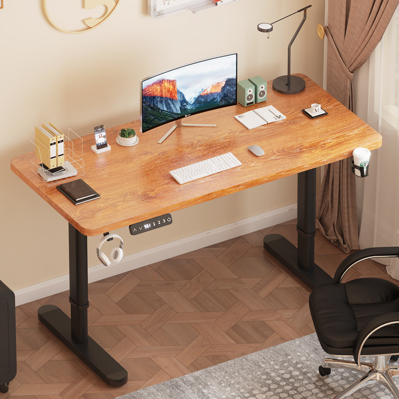 JY-8/Solid Wood Electric Lifting Desk Computer Desk Home Office Desk ...