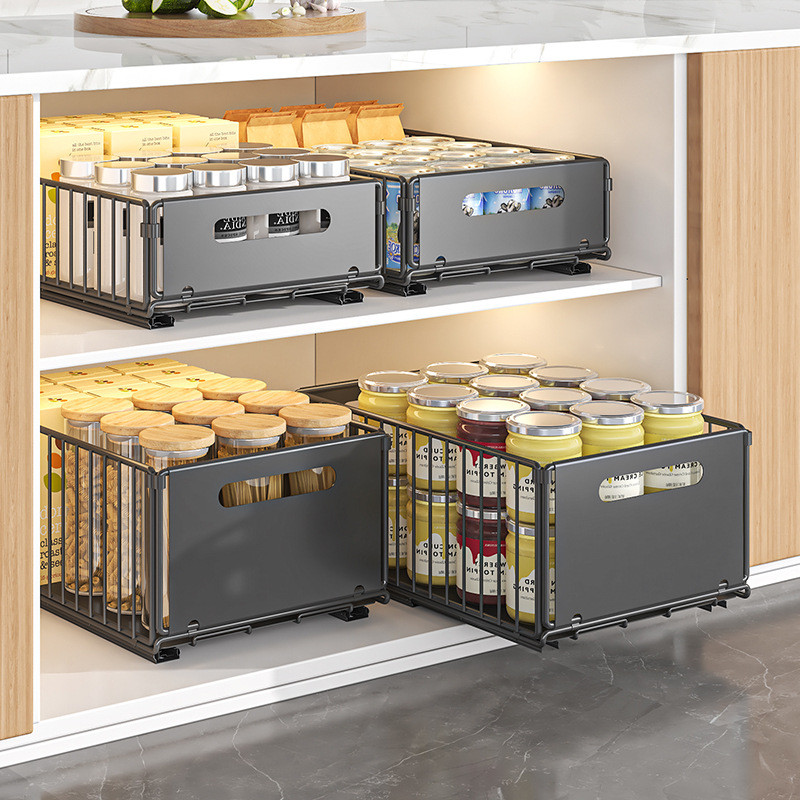 JY-8/Kitchen Rack Cabinet Pull-out Basket Sink Single-Layer Seasoning ...