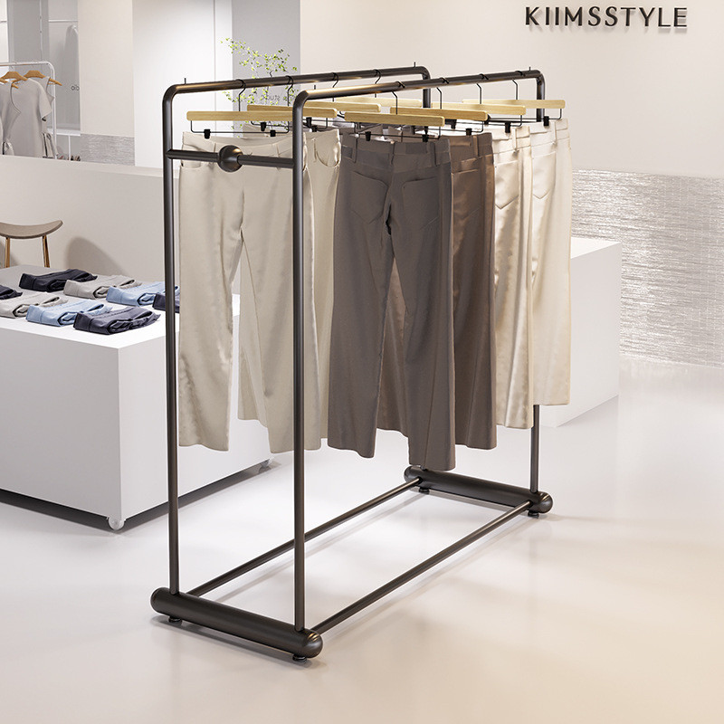 J-H/Clothing Store Display Rack Floor-standing Double-row Clothes ...