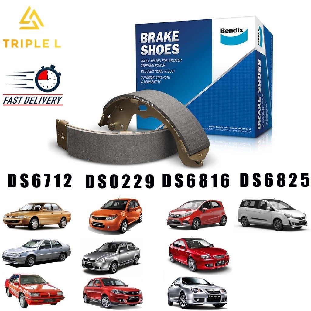 BENDIX REAR BRAKE SHOE PROTON WIRA BLM FLX VVT EXORA IRIZ PERSONA VVT ...