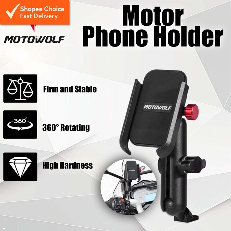 Motorwolf Motor Phone Holder – Side Mirror Bike Mount Phone