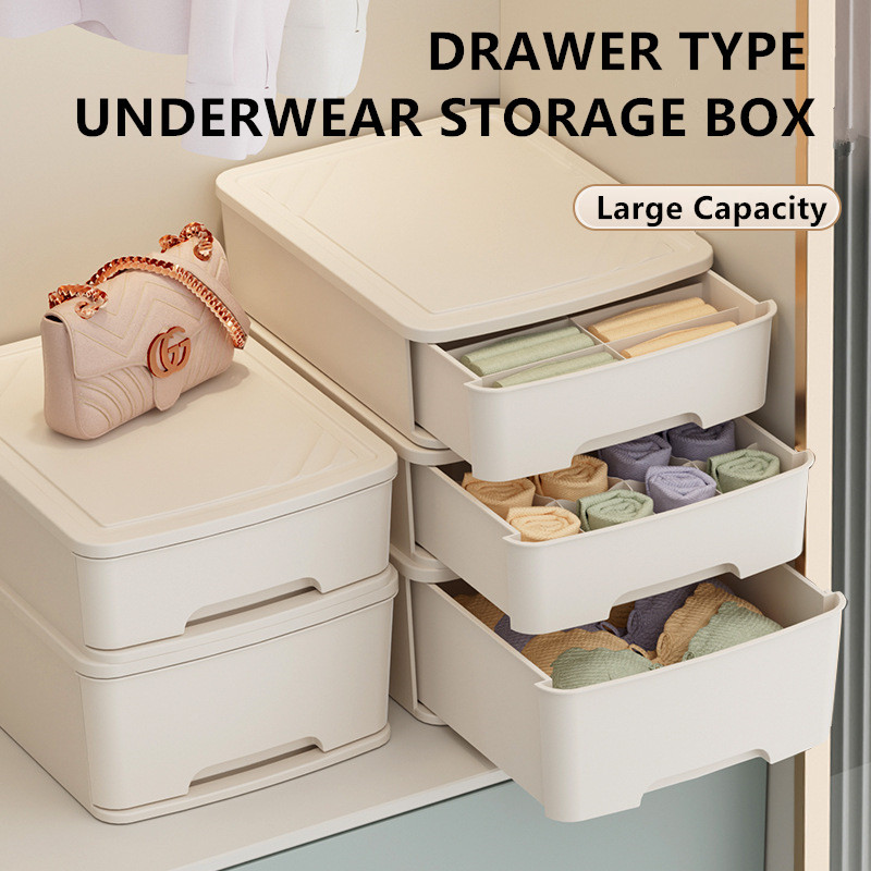 3pcs/Set Drawer Type Clothes Organizer Underwear Bra Socks Storage Box ...