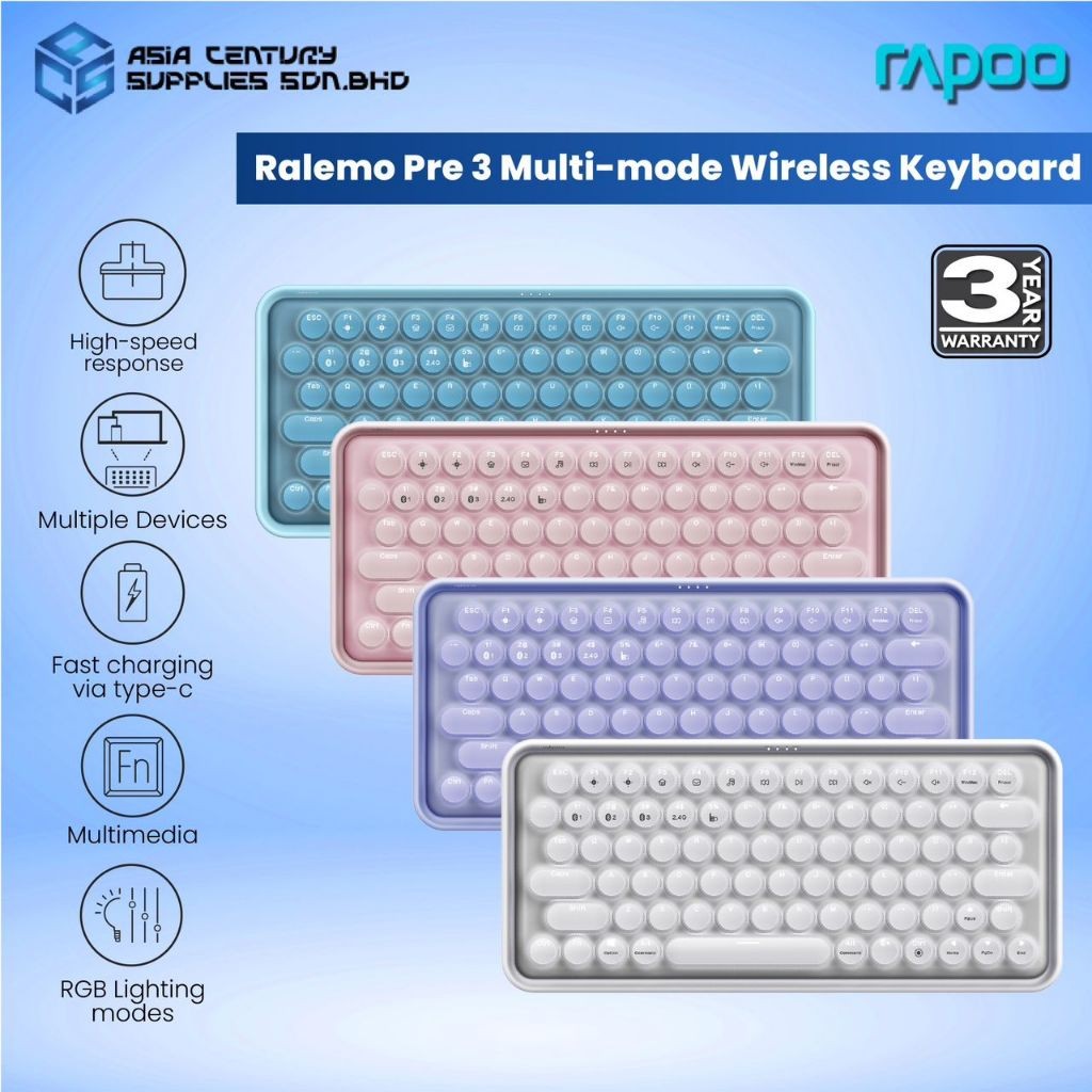 Rapoo Ralemo Pre5 Multi-Mode Bluetooth 2.4G Wireless 79 keys Mechanical ...