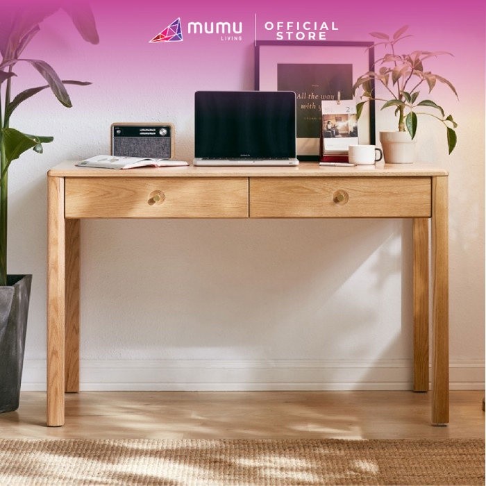 [MUMU Living] Kane Solid Wood Study Table | Shopee Malaysia