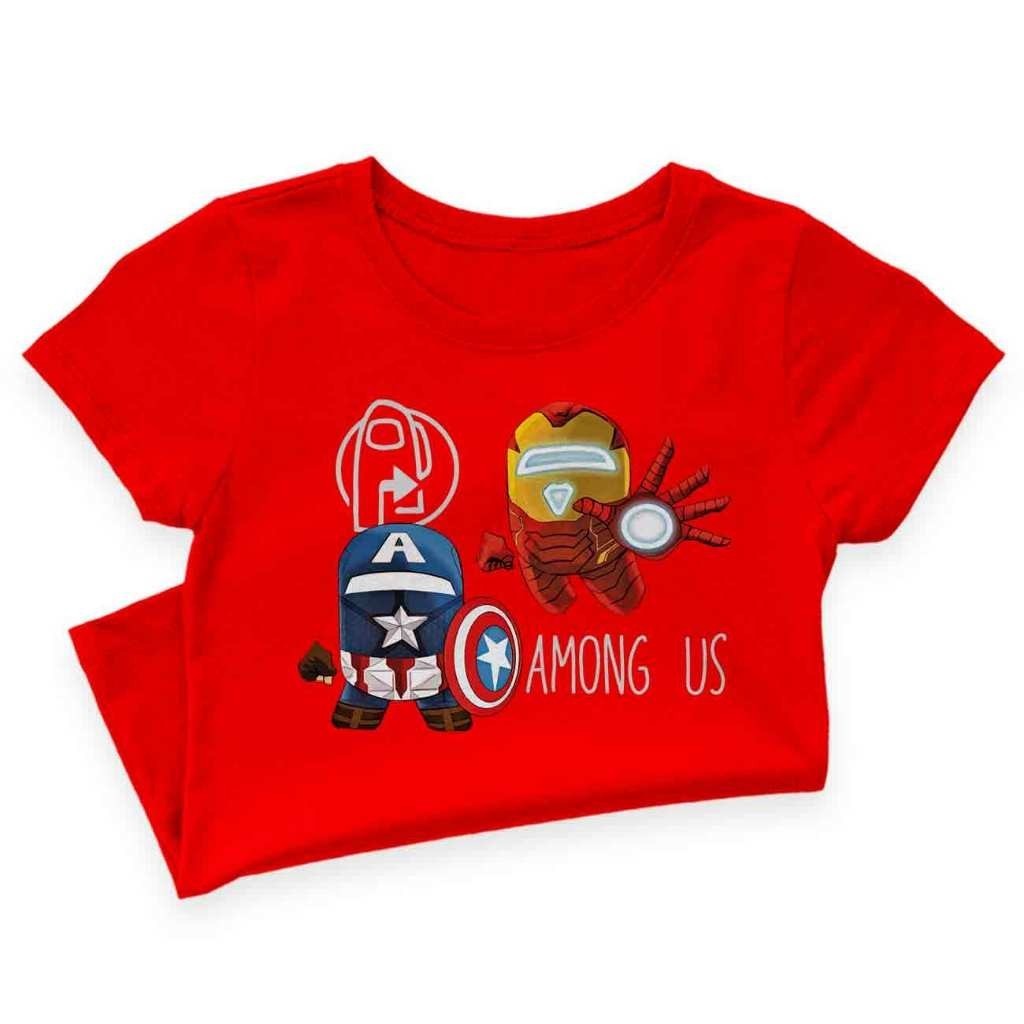 SUS Game Avengers Iron Man Captain America T Shirt Unisex Viral Cotton Budak Boy Girl Baju Kemeja Shopee Malaysia