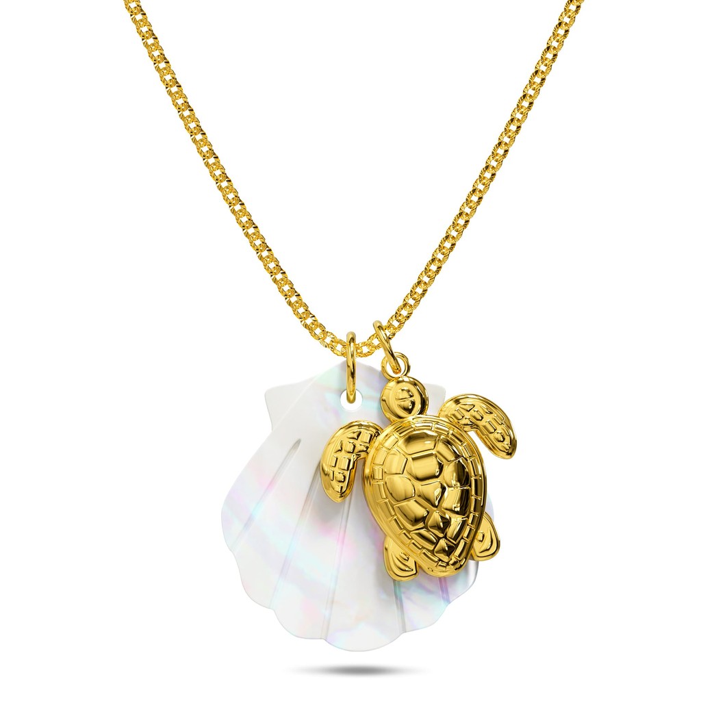 BULLION GOLD Pearl Shell & Gold Sea Turtle Necklace | Shopee Malaysia