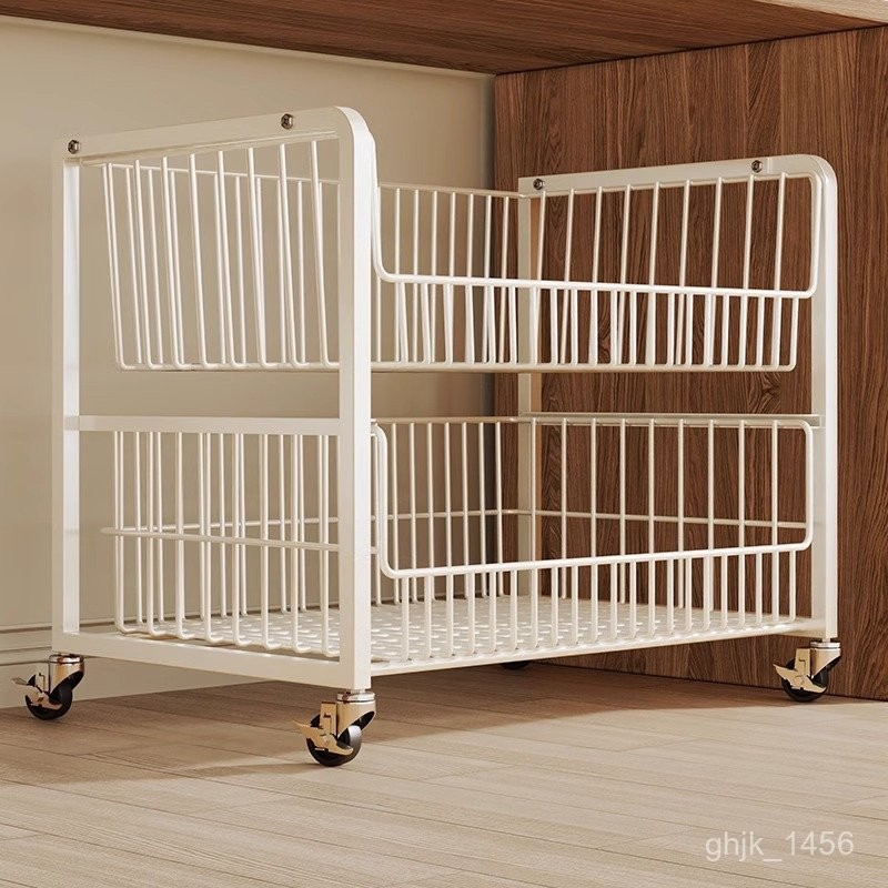 QM-48#Bookshelf under Table Storage Rack Student Book Storage Pulley ...