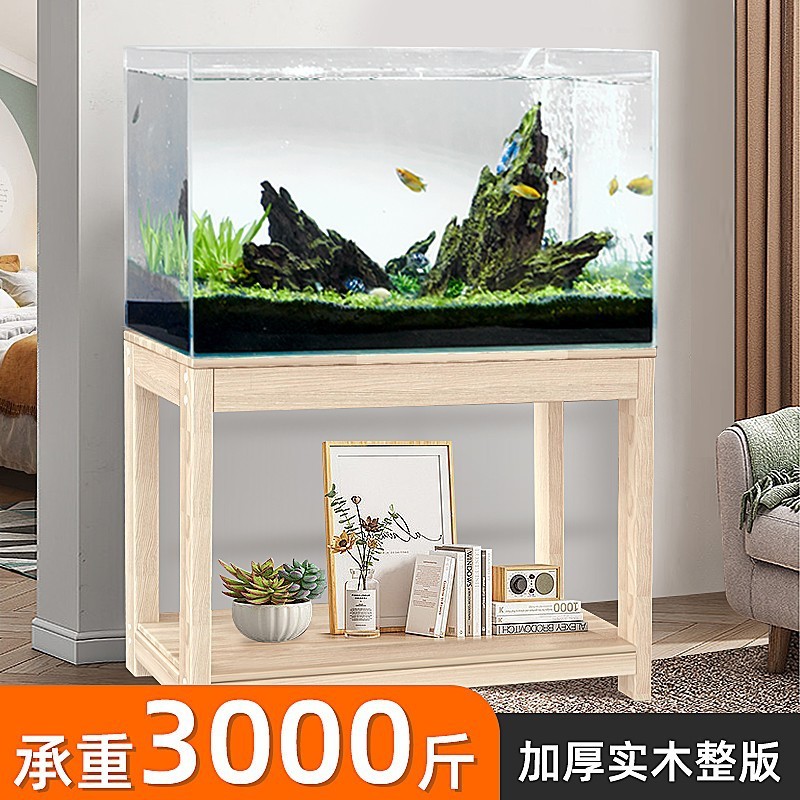 J-H/yee Fish Tank Stand Aquarium Wooden Home Base Shelf Grass Tank Base ...