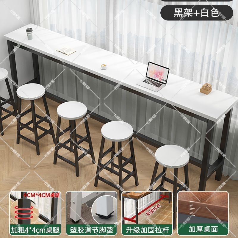 J-H/Bar Counter Table Milk Tea Shop High Table and Chair Set Commercial ...