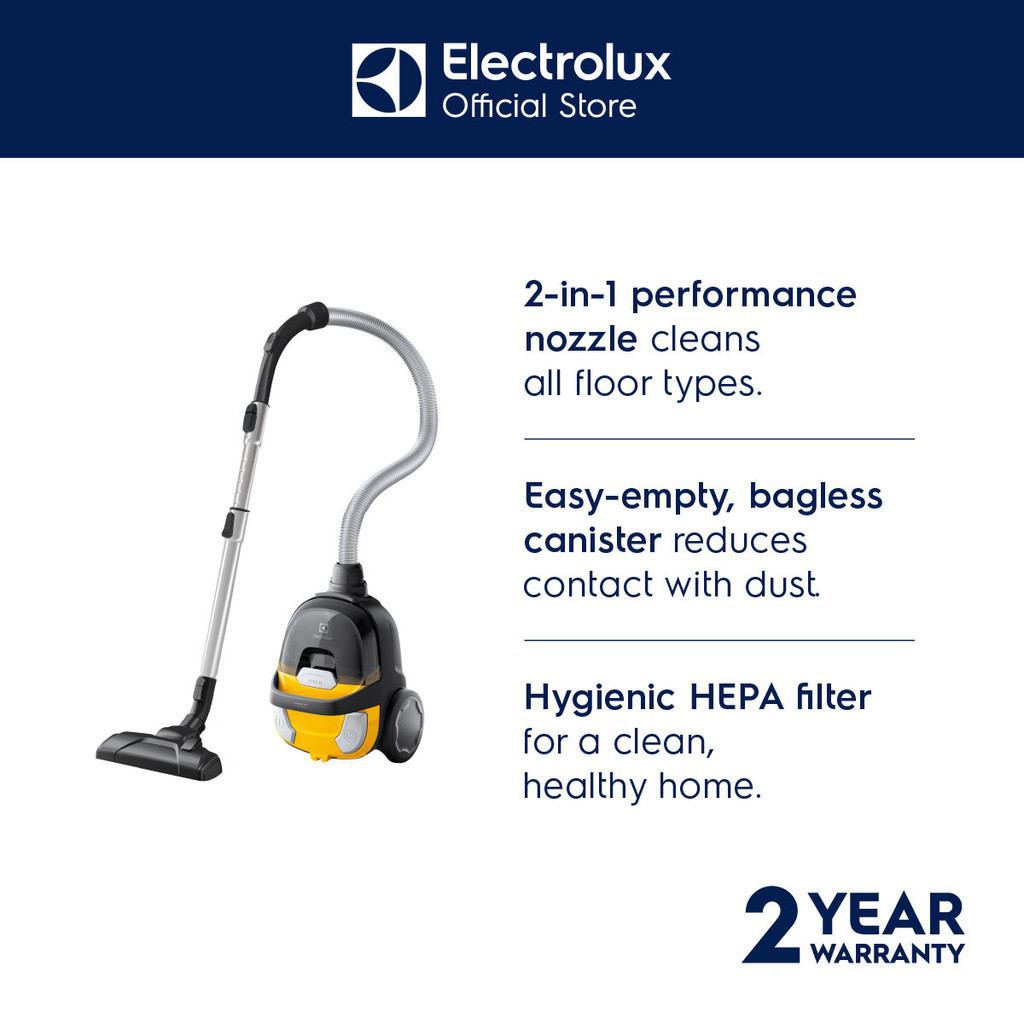 Electrolux Bagless Vacuum Cleaner HEPA CompactGo Cyclonic with 2-in-1 ...