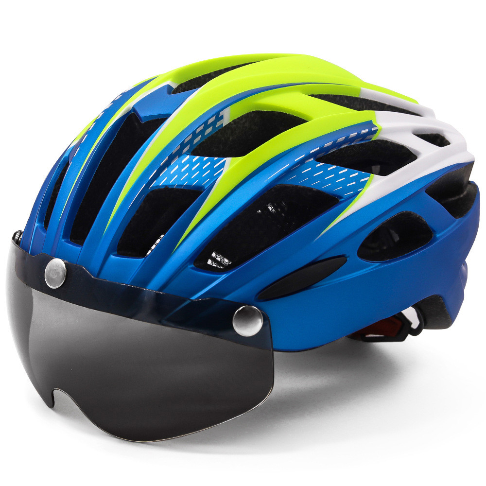 Custom CE CPSC certified Bicycle Helmet With Magnetic Goggles And LED ...