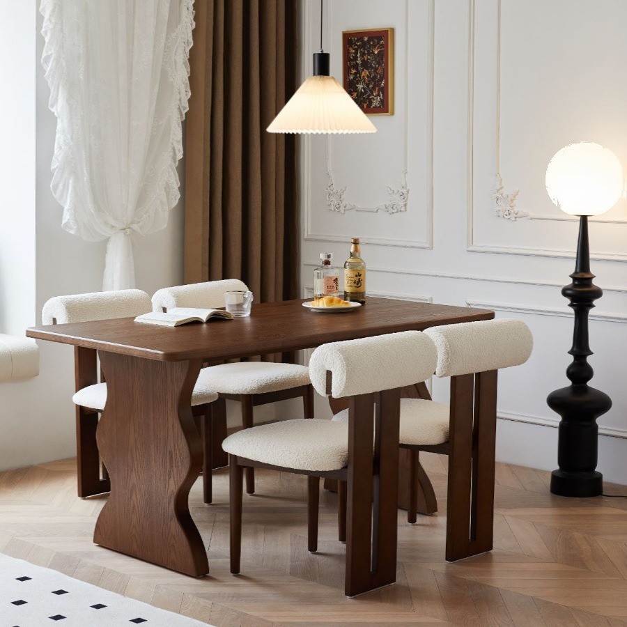 HY-6/French Ancient Style Solid Wood Dining Table Home Rectangular Ash ...