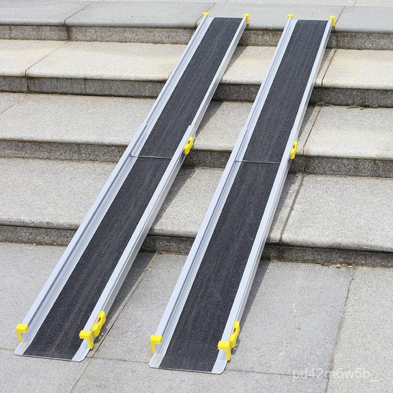 M/Portable Aluminum Alloy Ramp Auxiliary Wheelchair Ramp Mat Climbing ...