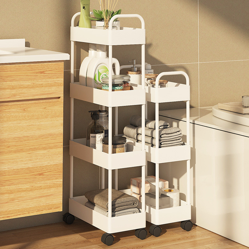 JY-8/Bathroom Floor Storage Rack Mobile Narrow Gap Trolley Refrigerator ...