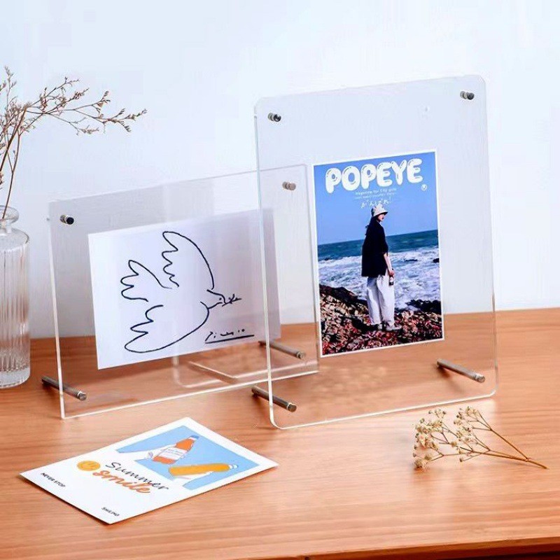 HY-6/ins Transparent Acrylic Photo Frame Desktop Simple Display Stand6 ...