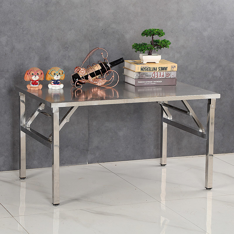 J-H/Stainless Steel Folding Table Dining Table Dormitory Rental Room ...