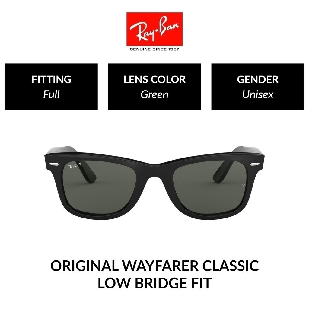 Ray-Ban Wayfarer Unisex Full Fitting Polarized Sunglasses (54 mm