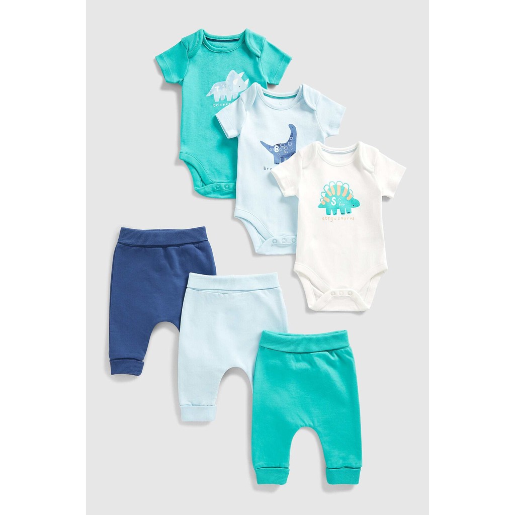 Mothercare Dinosaur Dungarees and Bodysuit Outfit main image 1