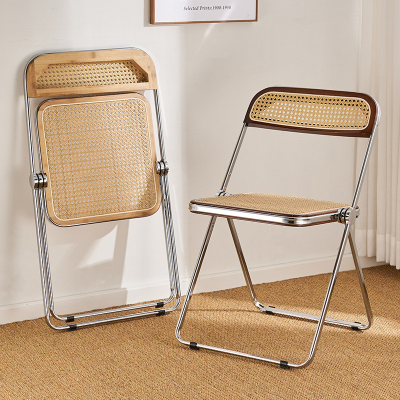 Q-8/Rattan Chair Household Folding Chair Stool Backrest Mid-Ancient ...