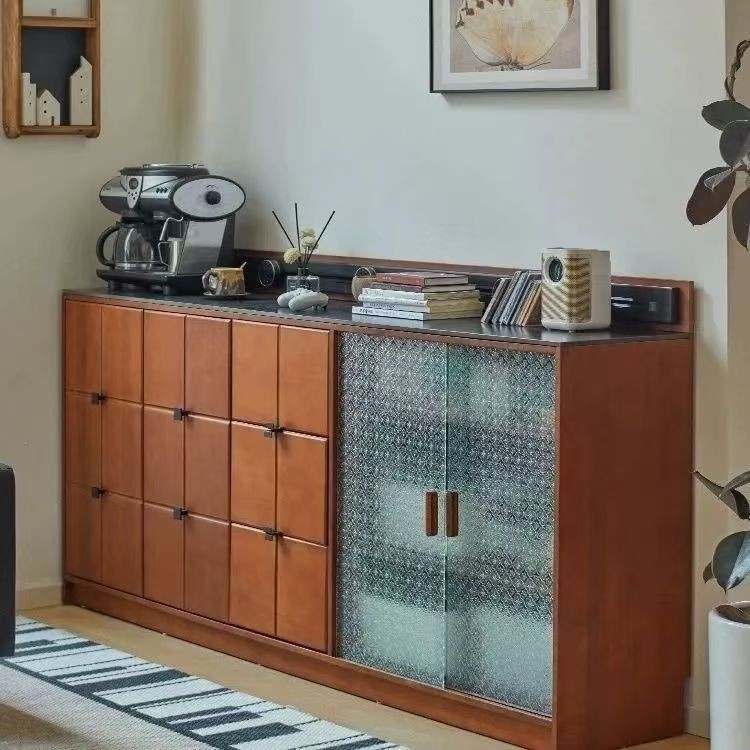 JY-8/Vintage Solid Wood Rock Slab Sideboard Integrated Wall Storage ...