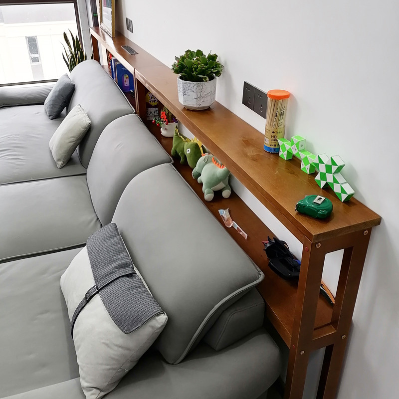 H-Y】8V Sofa Back Storage Rack Wall-Mounted Long Wooden Multi-Layer ...