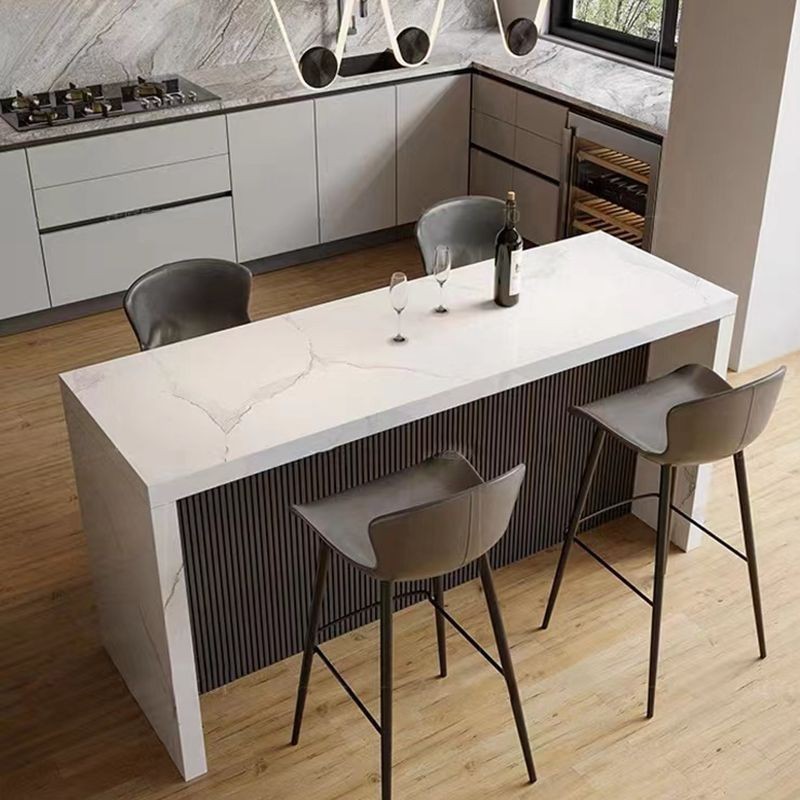 J-H/Household Bar Marble Dining-Table Integrated Folding Open Living ...